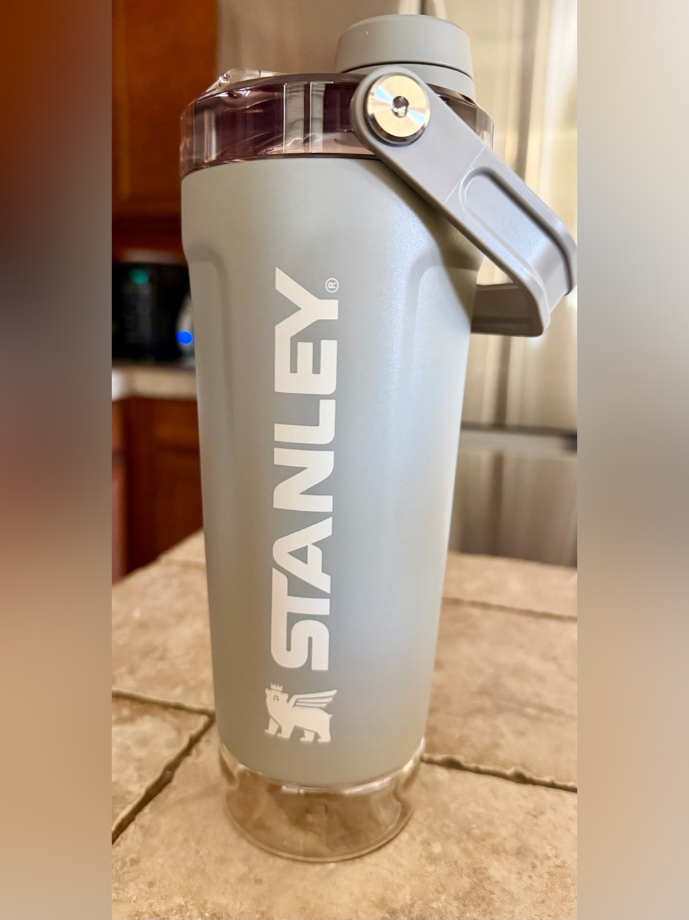 Stanley Light Gray Insulated The Vitalize Shaker Bottle with Handle